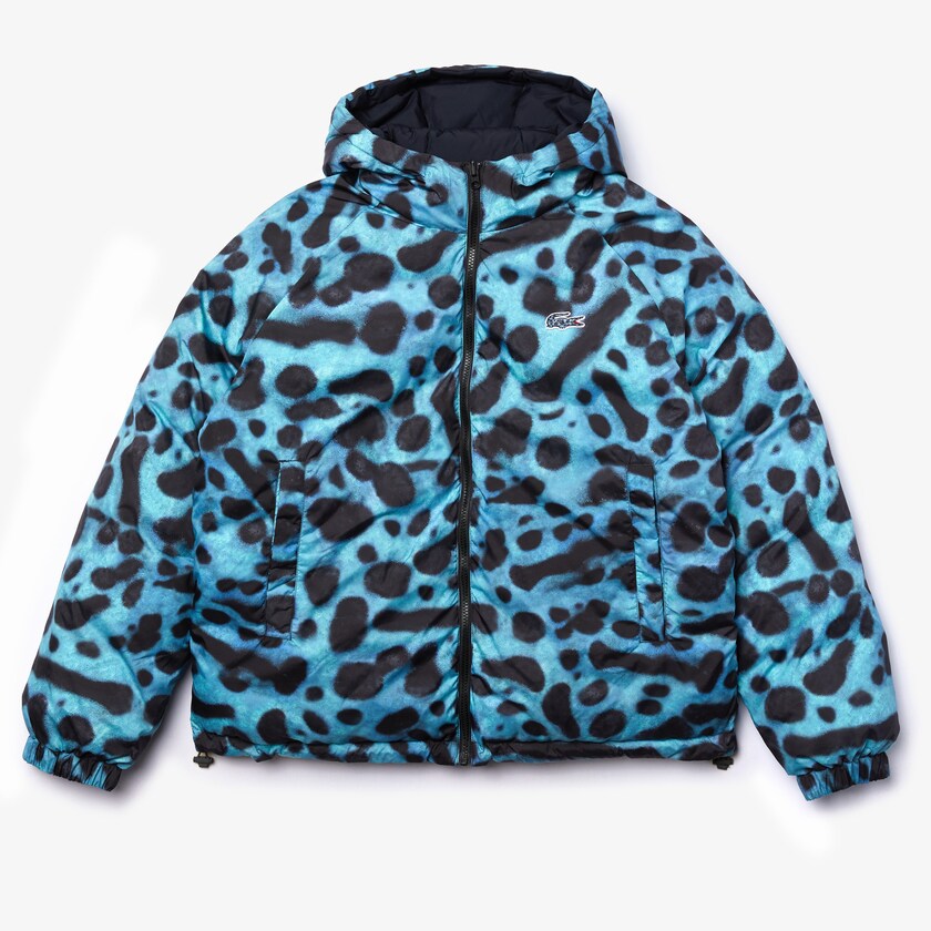 Men's Lacoste White / Navy Blue Jackets x National Geographic Reversible Quilted Zip LU3-42104C6