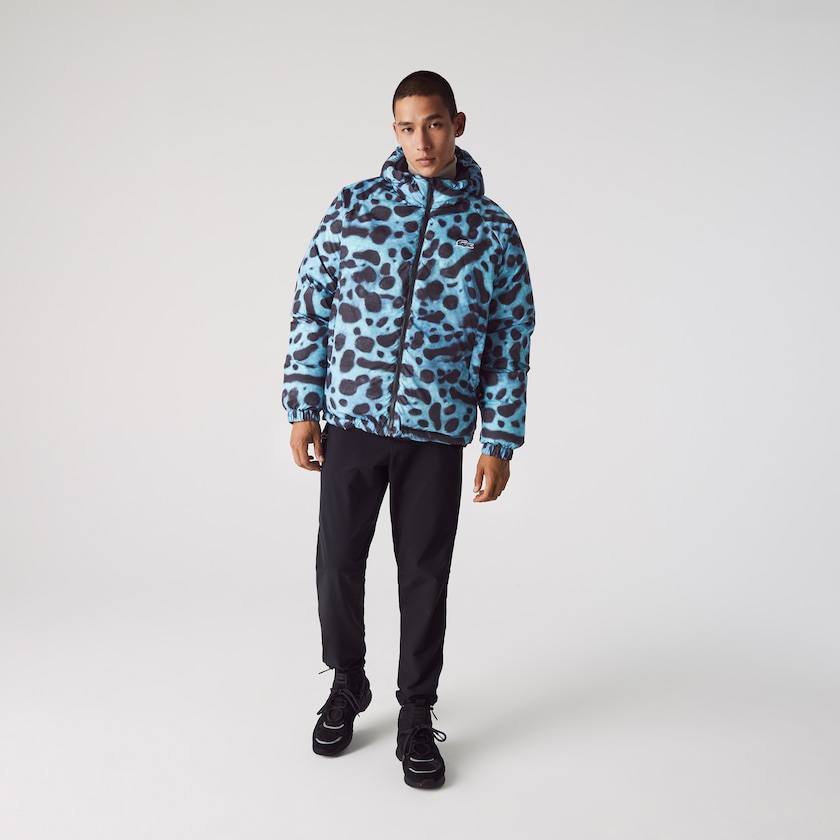 Men's Lacoste White / Navy Blue Jackets x National Geographic Reversible Quilted Zip LU3-42104C6