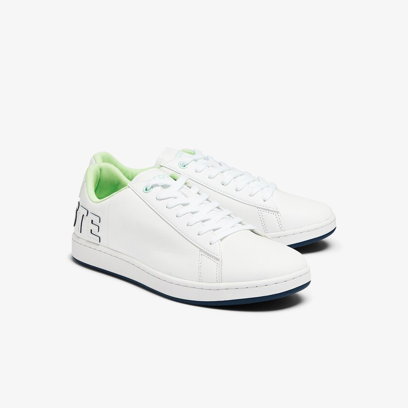 Men's Lacoste White / Navy Sneakers Carnaby Evo Leather and Citrus Accent LB8-46014D3