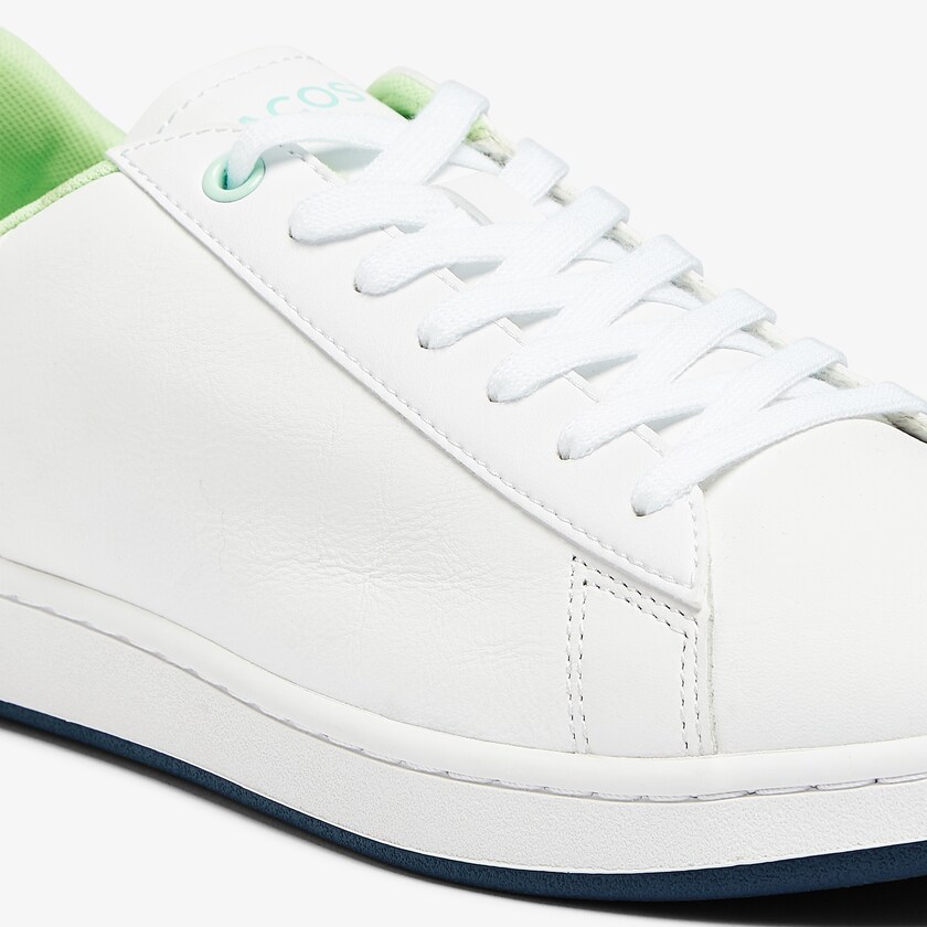 Men's Lacoste White / Navy Sneakers Carnaby Evo Leather and Citrus Accent LB8-46014D3