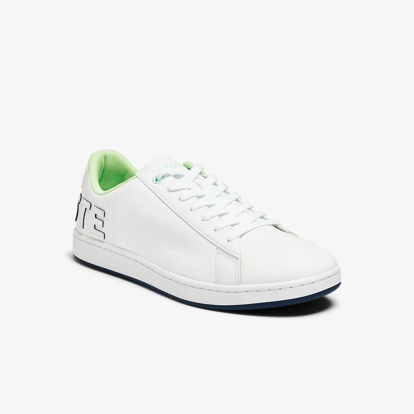 Men's Lacoste White / Navy Sneakers Carnaby Evo Leather and Citrus Accent LB8-46014D3