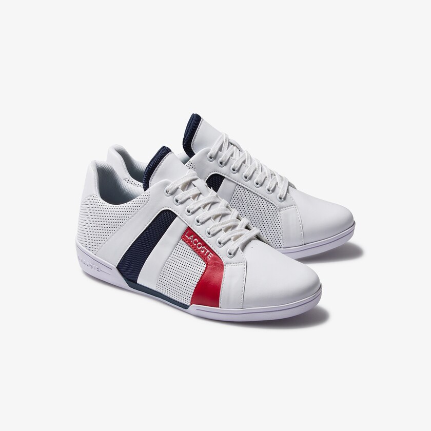 Men's Lacoste White / Navy Sneakers Chaymon Club Leather and Mesh QR5-59775L4