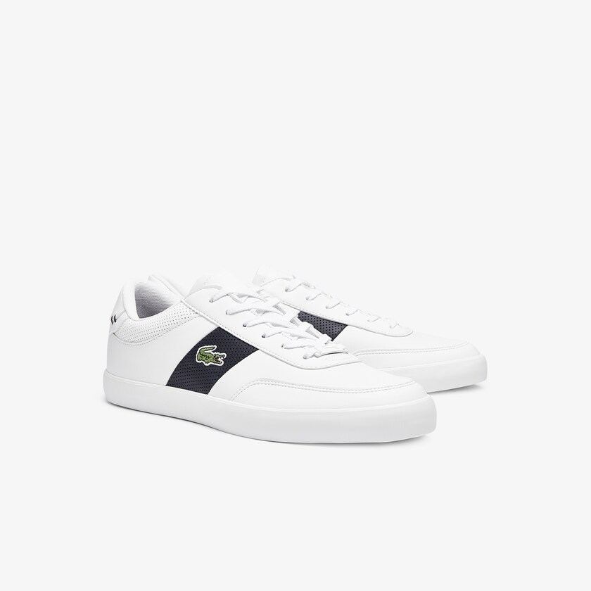 Men's Lacoste White / Navy Sneakers Court-Master Leather and Synthetic Perforated BQ4-18571S7