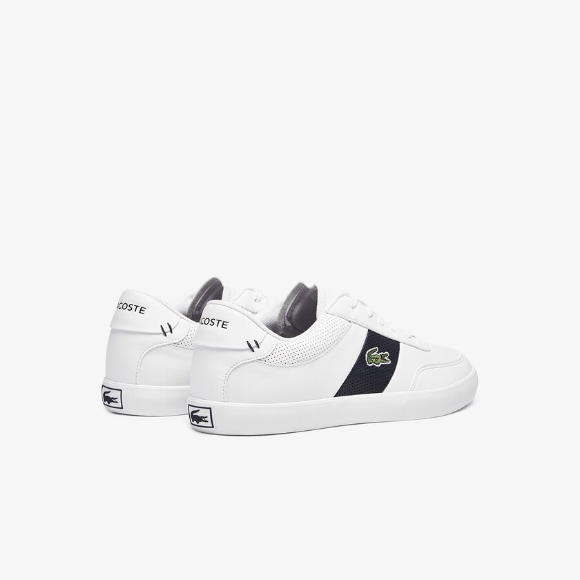 Men's Lacoste White / Navy Sneakers Court-Master Leather and Synthetic Perforated BQ4-18571S7
