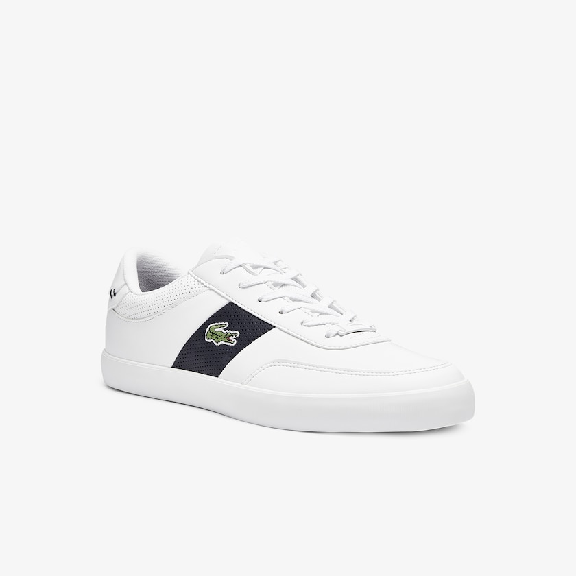 Men's Lacoste White / Navy Sneakers Court-Master Leather and Synthetic Perforated BQ4-18571S7