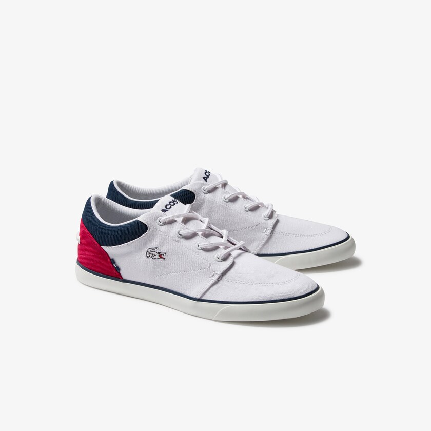 Men's Lacoste White / Navy / Red Sneakers Bayliss Canvas JR7-89788G9