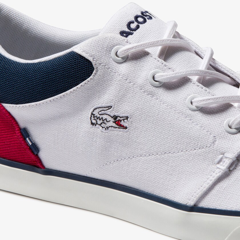 Men's Lacoste White / Navy / Red Sneakers Bayliss Canvas JR7-89788G9