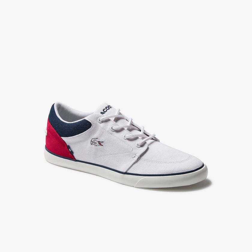 Men's Lacoste White / Navy / Red Sneakers Bayliss Canvas JR7-89788G9