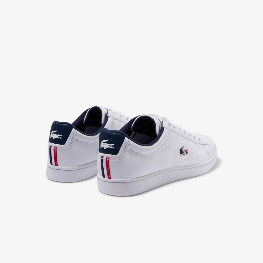 Men's Lacoste White / Navy / Red Sneakers Carnaby Evo Leather and Synthetic LJ5-34543W4