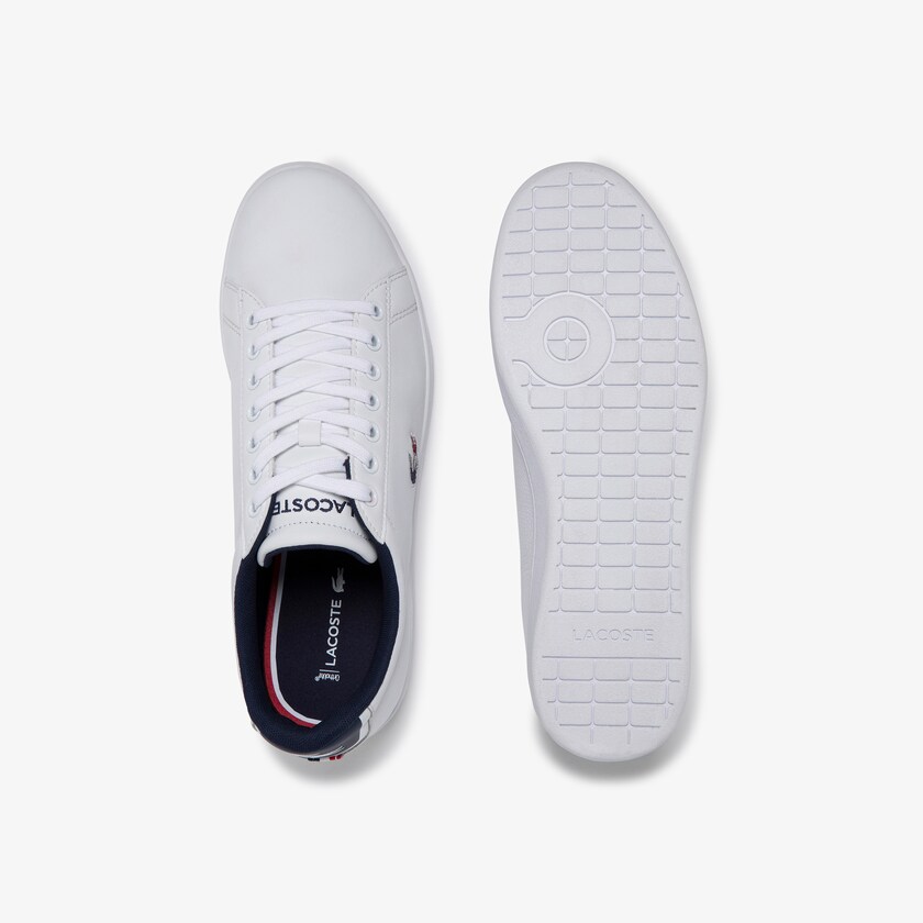 Men's Lacoste White / Navy / Red Sneakers Carnaby Evo Leather and Synthetic LJ5-34543W4