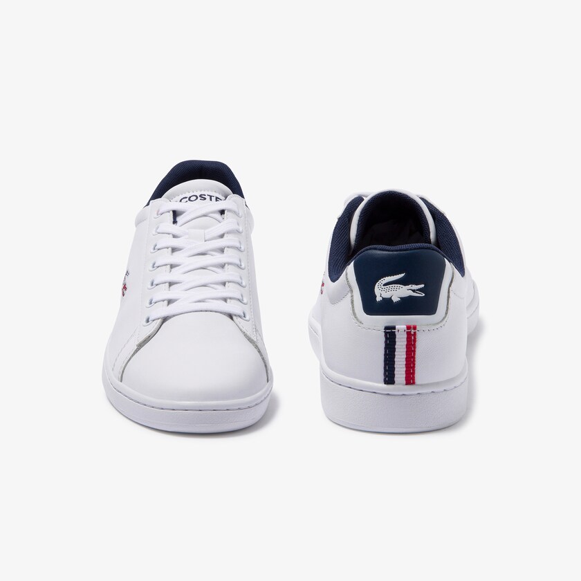 Men's Lacoste White / Navy / Red Sneakers Carnaby Evo Leather and Synthetic LJ5-34543W4