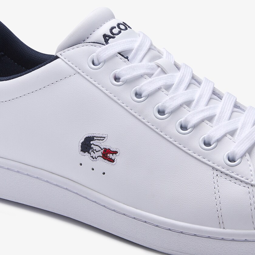 Men's Lacoste White / Navy / Red Sneakers Carnaby Evo Leather and Synthetic LJ5-34543W4