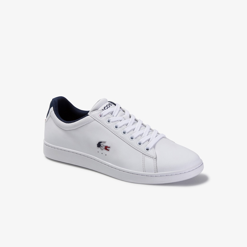 Men's Lacoste White / Navy / Red Sneakers Carnaby Evo Leather and Synthetic LJ5-34543W4