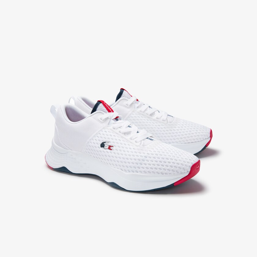 Men's Lacoste White / Navy / Red Sneakers Court-Drive Textured Textile UF6-46334V5