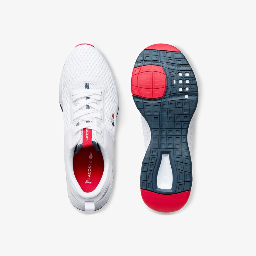 Men's Lacoste White / Navy / Red Sneakers Court-Drive Textured Textile UF6-46334V5
