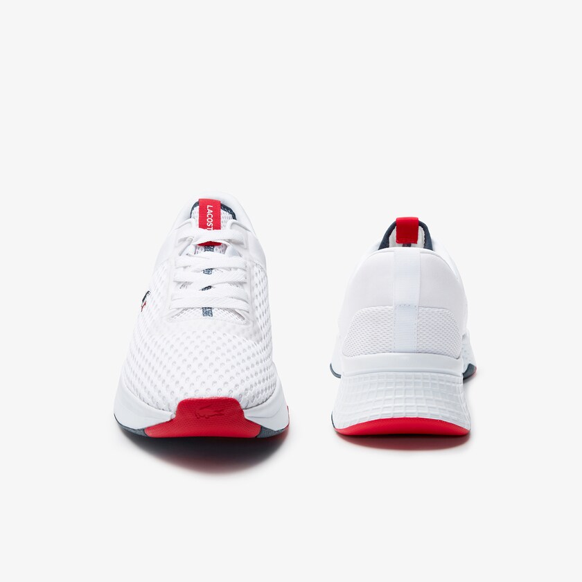 Men's Lacoste White / Navy / Red Sneakers Court-Drive Textured Textile UF6-46334V5