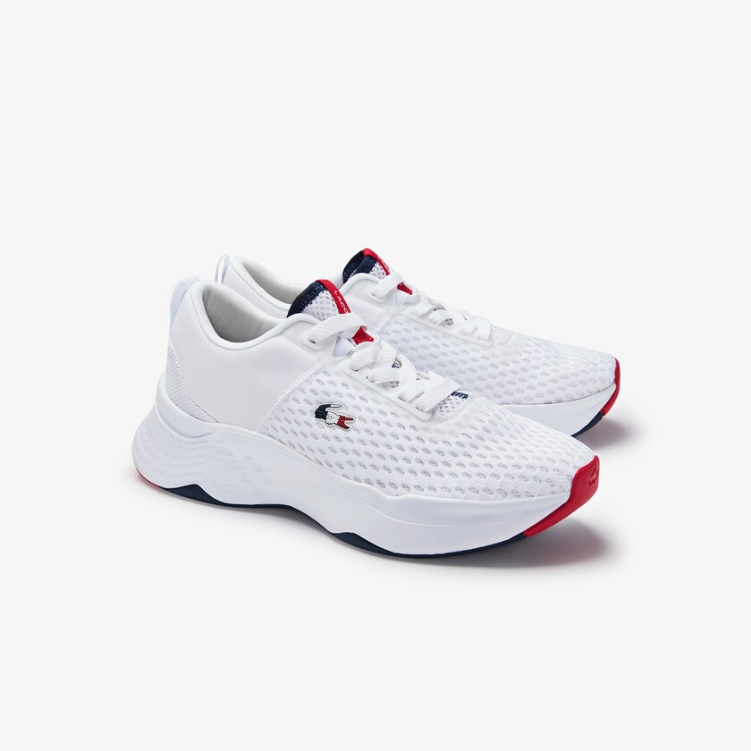 Women's Lacoste White / Navy / Red Sneakers Court-Drive Tricolour Textile VT6-09980L4