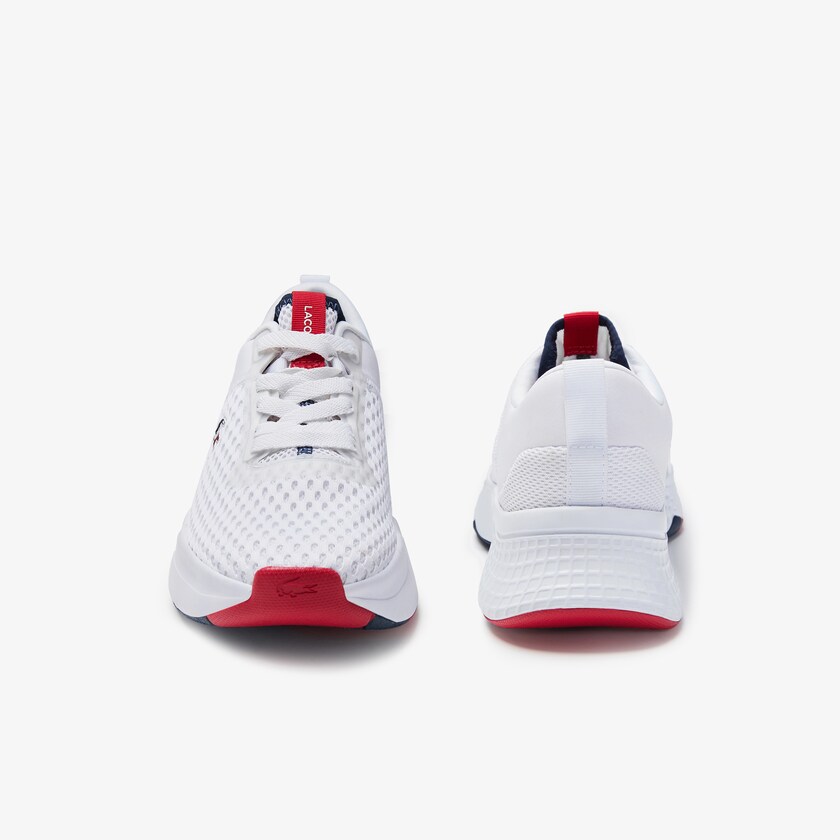 Women's Lacoste White / Navy / Red Sneakers Court-Drive Tricolour Textile VT6-09980L4