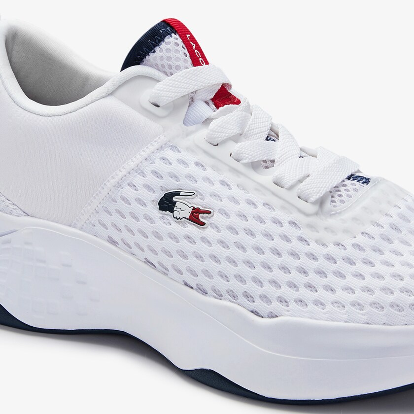 Women's Lacoste White / Navy / Red Sneakers Court-Drive Tricolour Textile VT6-09980L4