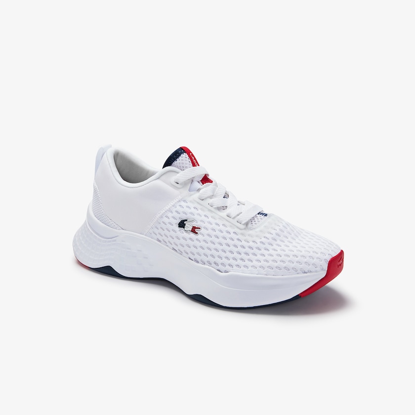 Women's Lacoste White / Navy / Red Sneakers Court-Drive Tricolour Textile VT6-09980L4