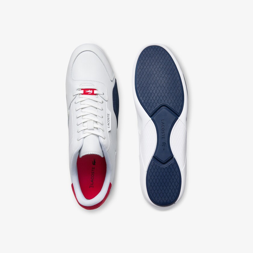 Men's Lacoste White / Navy / Red Sneakers Hapona Leather and Synthetic DK6-64256K8