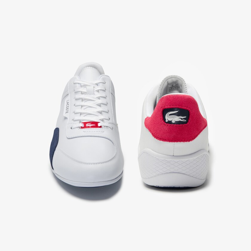 Men's Lacoste White / Navy / Red Sneakers Hapona Leather and Synthetic DK6-64256K8