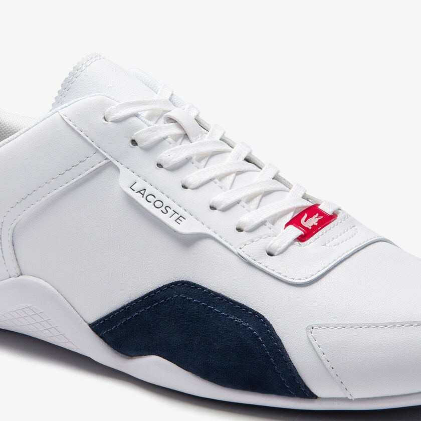 Men's Lacoste White / Navy / Red Sneakers Hapona Leather and Synthetic DK6-64256K8