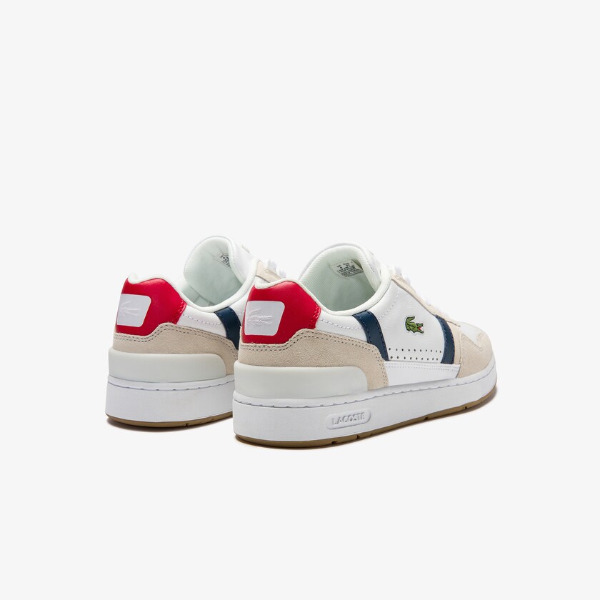 Women's Lacoste White / Navy / Red Sneakers T-Clip Tricolour Leather and Suede AH7-27192M6