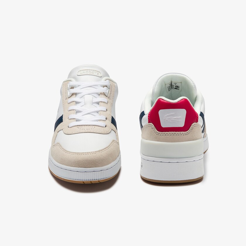 Women's Lacoste White / Navy / Red Sneakers T-Clip Tricolour Leather and Suede AH7-27192M6