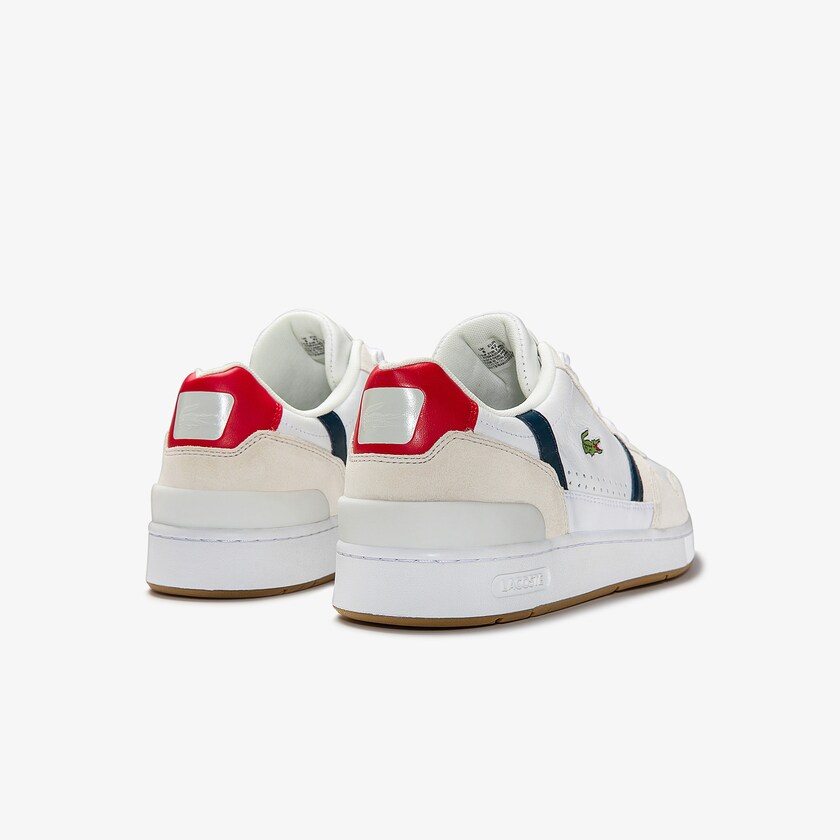 Men's Lacoste White / Navy / Red Sneakers T-Clip Tricolour Leather and Suede DI3-29102K5