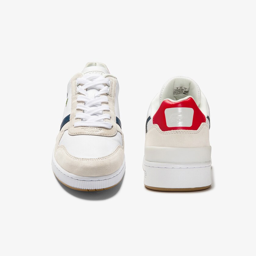 Men's Lacoste White / Navy / Red Sneakers T-Clip Tricolour Leather and Suede DI3-29102K5