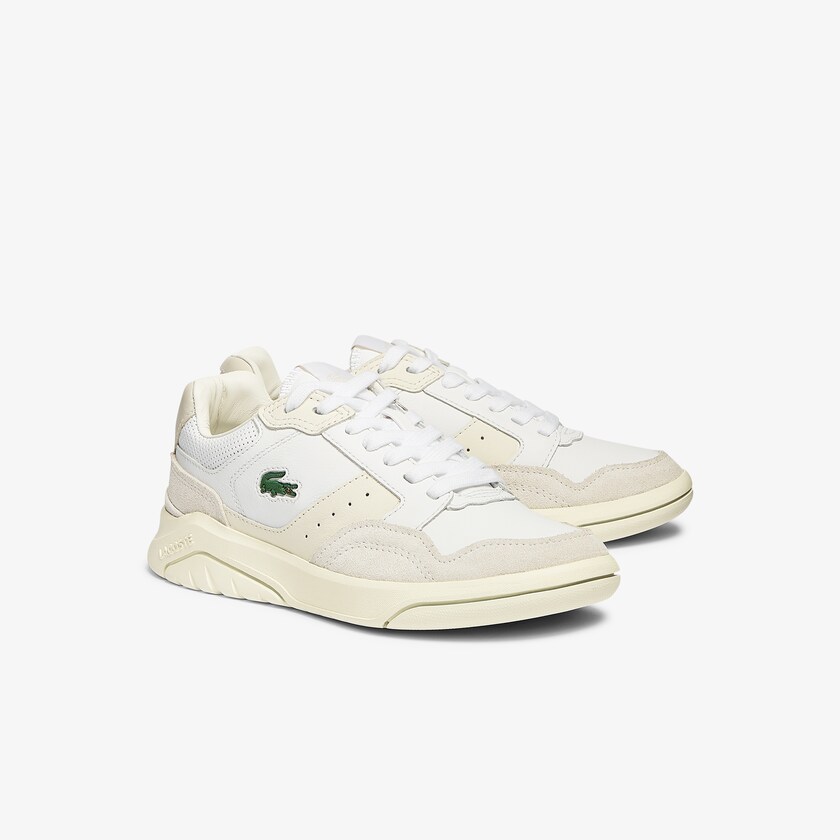Women's Lacoste White / Off White Sneakers Game Advance Luxe Leather and Suede WG6-40664L9