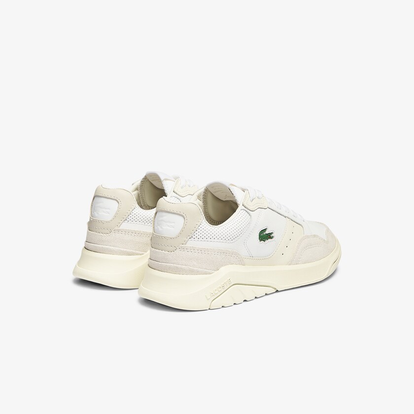 Women's Lacoste White / Off White Sneakers Game Advance Luxe Leather and Suede WG6-40664L9