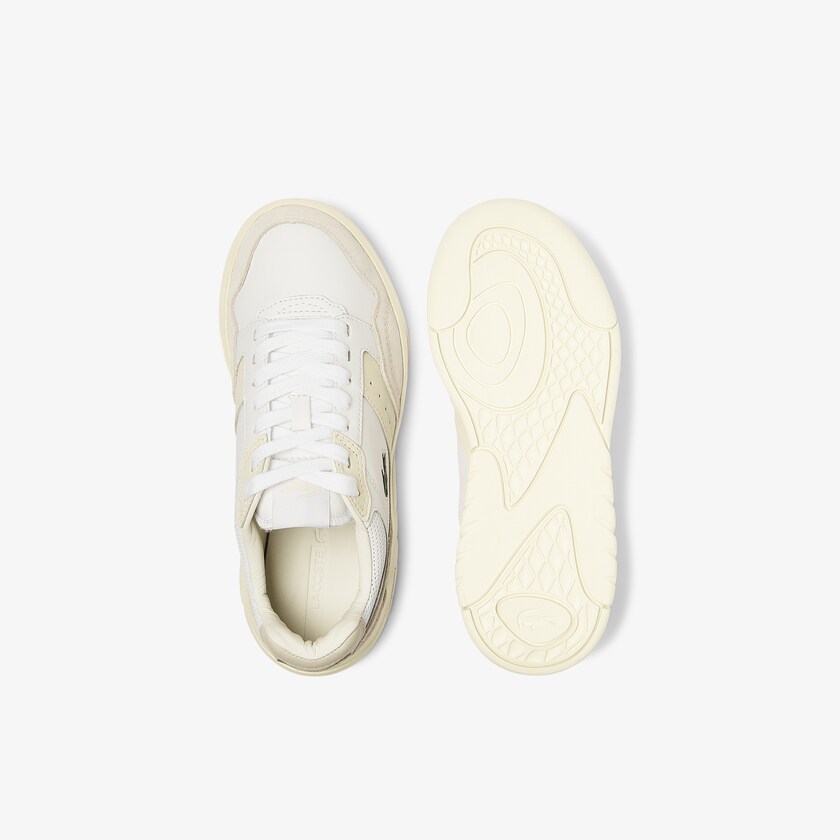 Women's Lacoste White / Off White Sneakers Game Advance Luxe Leather and Suede WG6-40664L9