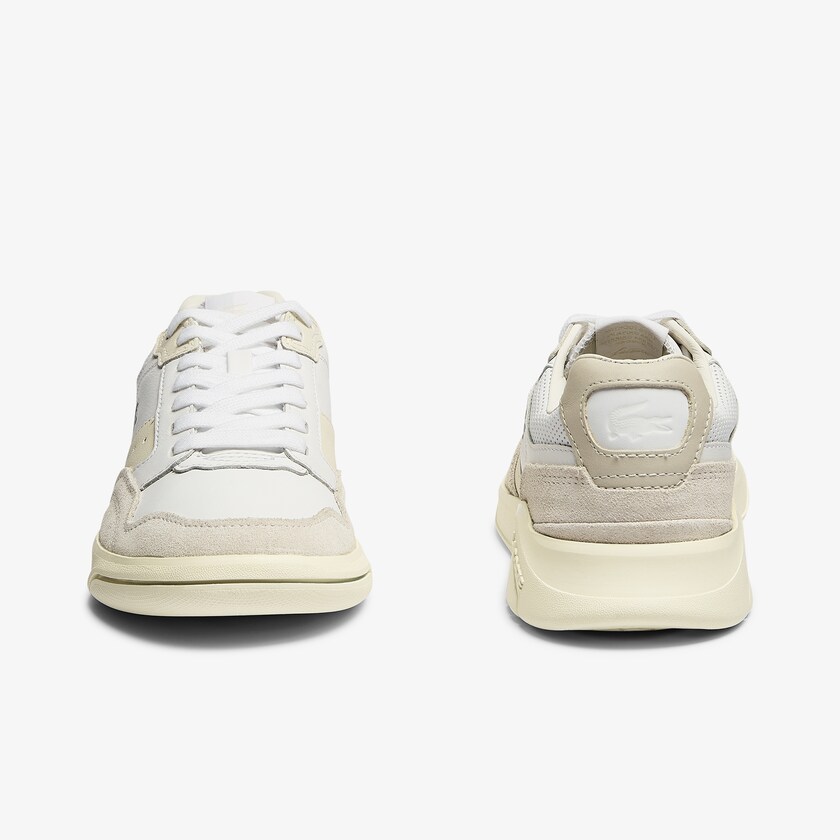 Women's Lacoste White / Off White Sneakers Game Advance Luxe Leather and Suede WG6-40664L9