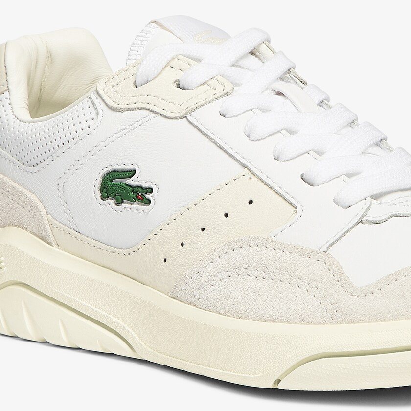 Women's Lacoste White / Off White Sneakers Game Advance Luxe Leather and Suede WG6-40664L9