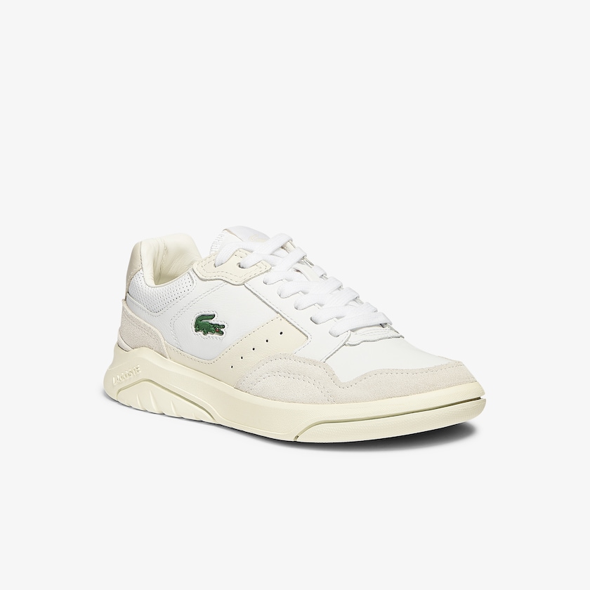 Women's Lacoste White / Off White Sneakers Game Advance Luxe Leather and Suede WG6-40664L9