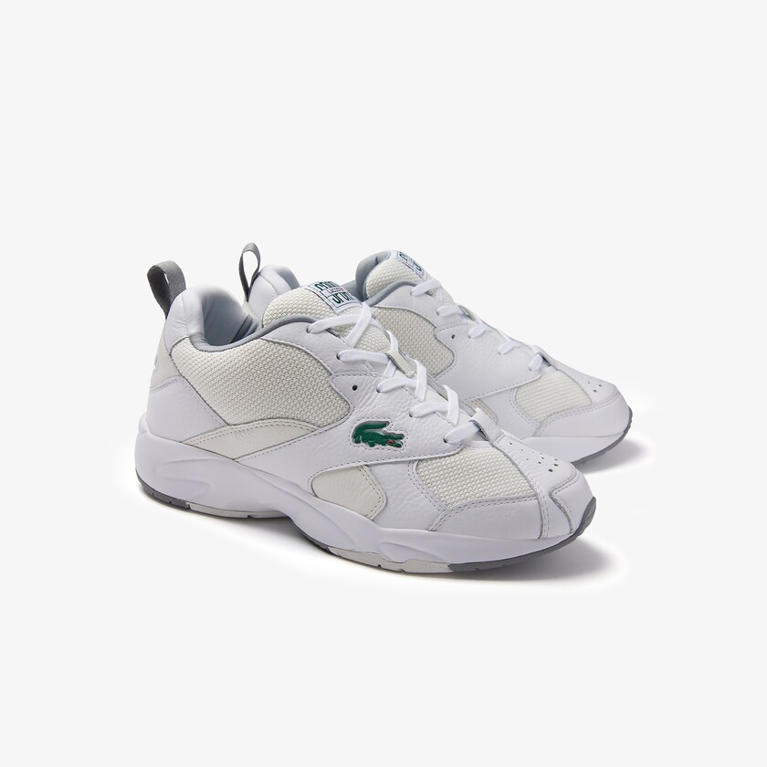 Men's Lacoste White / Off White Sneakers Storm 96 Leather and Textile XU3-18221K9