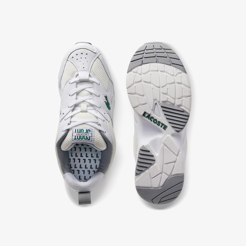 Men's Lacoste White / Off White Sneakers Storm 96 Leather and Textile XU3-18221K9