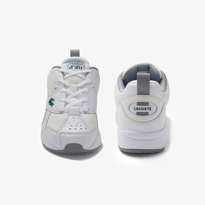 Men's Lacoste White / Off White Sneakers Storm 96 Leather and Textile XU3-18221K9