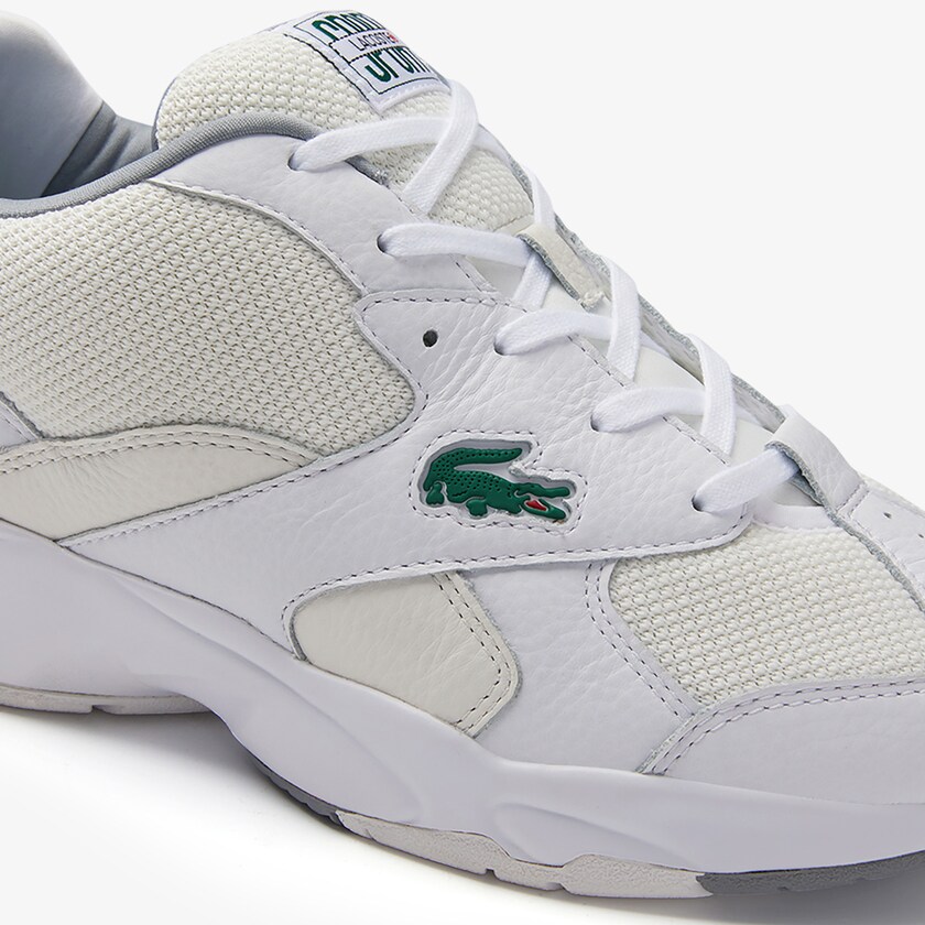 Men's Lacoste White / Off White Sneakers Storm 96 Leather and Textile XU3-18221K9