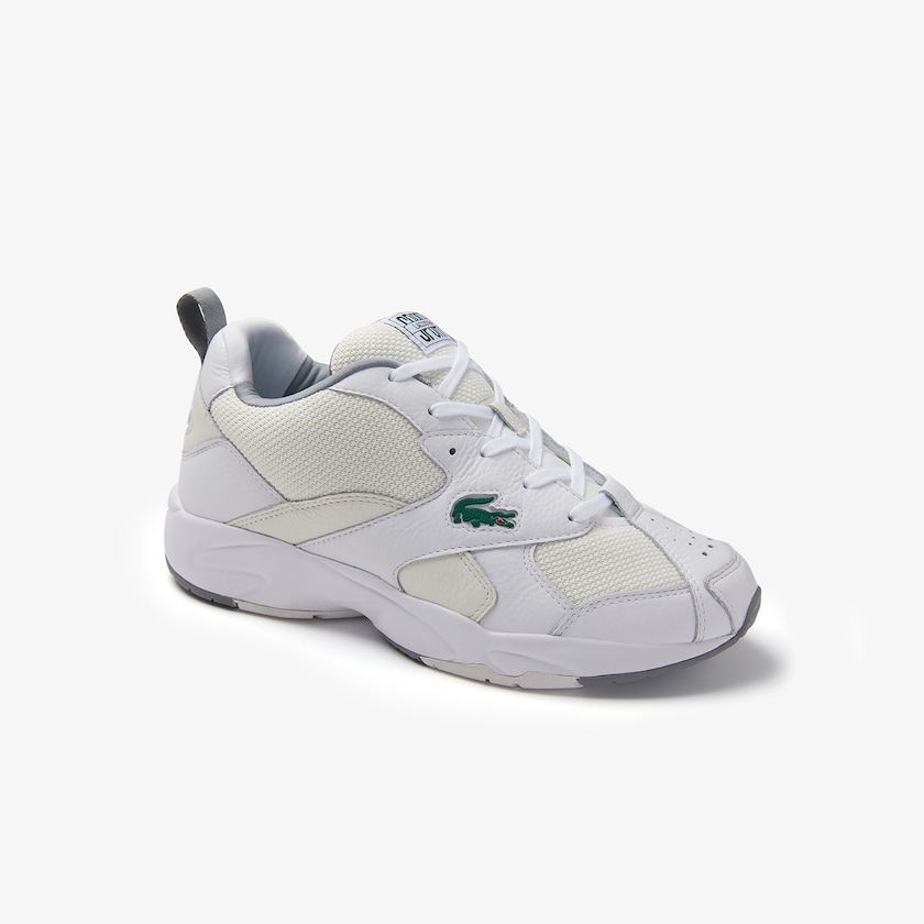 Men's Lacoste White / Off White Sneakers Storm 96 Leather and Textile XU3-18221K9