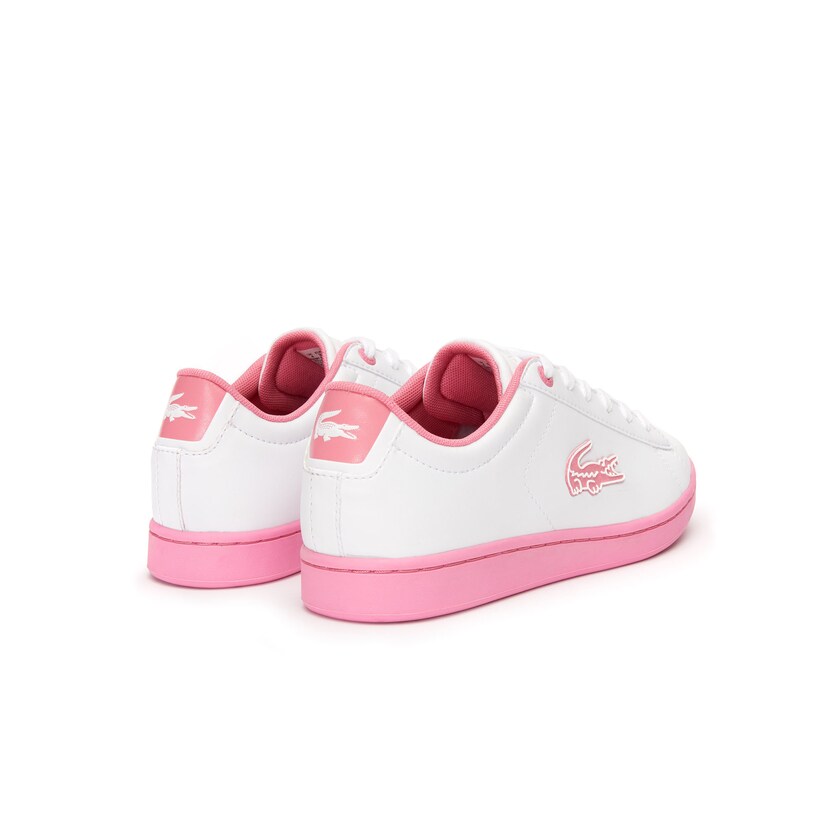 Kids' Lacoste White / Pink Sneakers Carnaby Evo Lace-up Synthetic DO2-51165C7