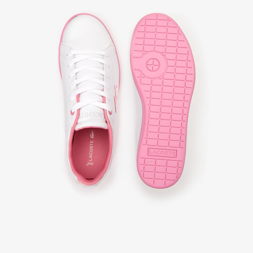 Kids' Lacoste White / Pink Sneakers Carnaby Evo Lace-up Synthetic DO2-51165C7