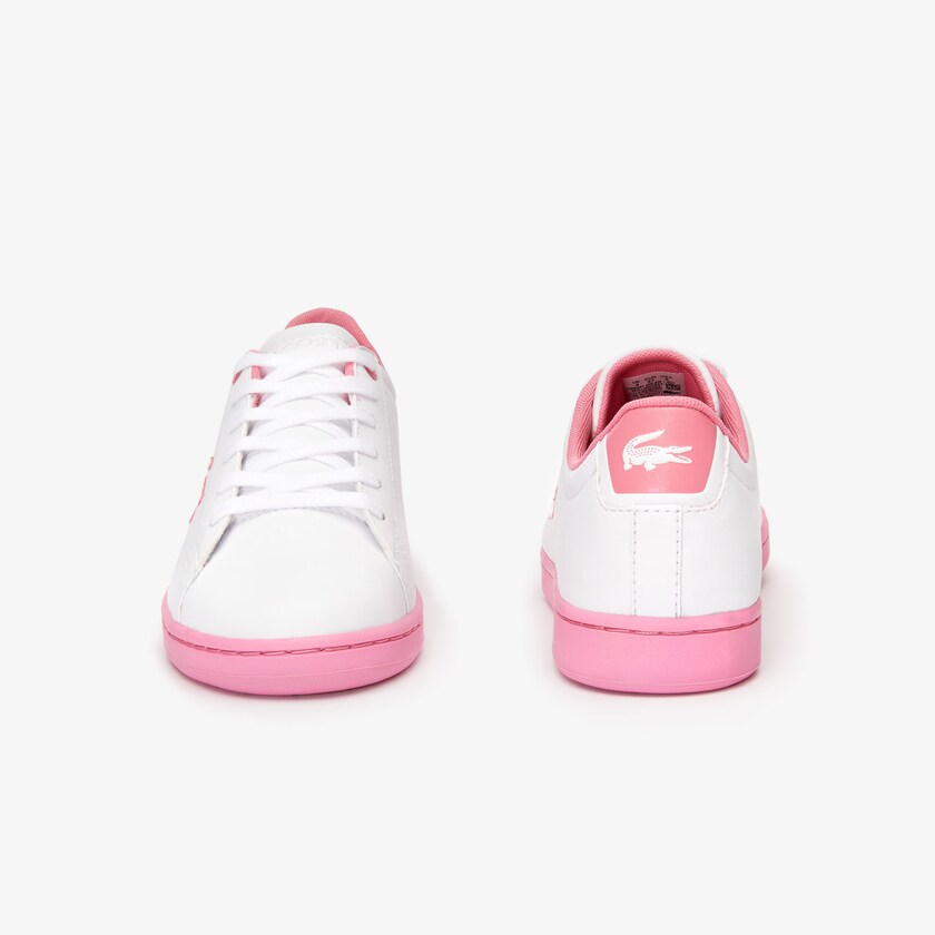 Kids' Lacoste White / Pink Sneakers Carnaby Evo Lace-up Synthetic DO2-51165C7