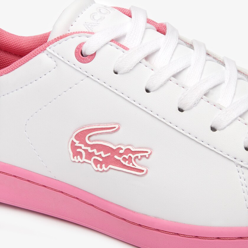 Kids' Lacoste White / Pink Sneakers Carnaby Evo Lace-up Synthetic DO2-51165C7