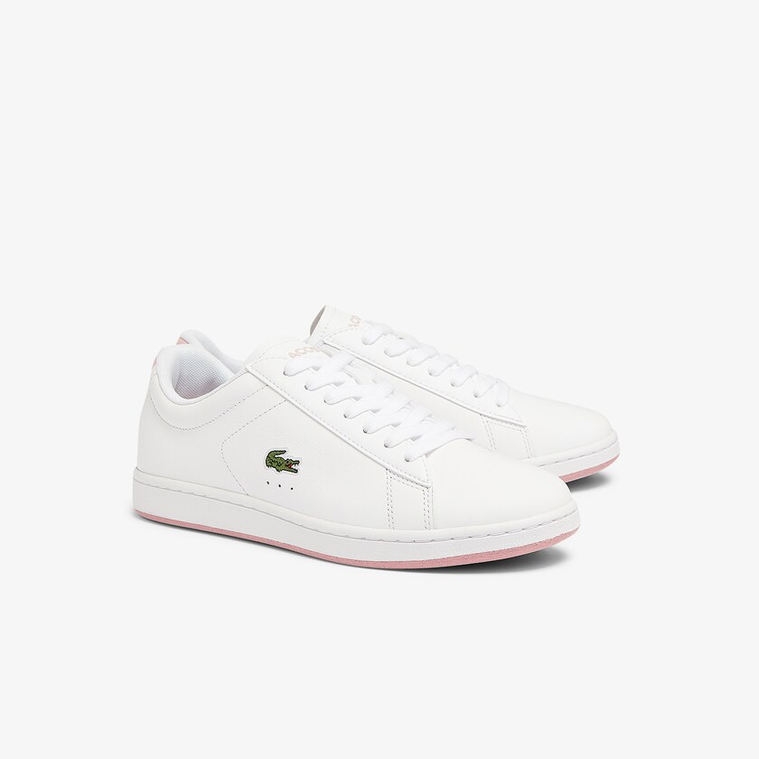 Women's Lacoste White / Pink Sneakers Carnaby Evo Leather SA1-01250M6