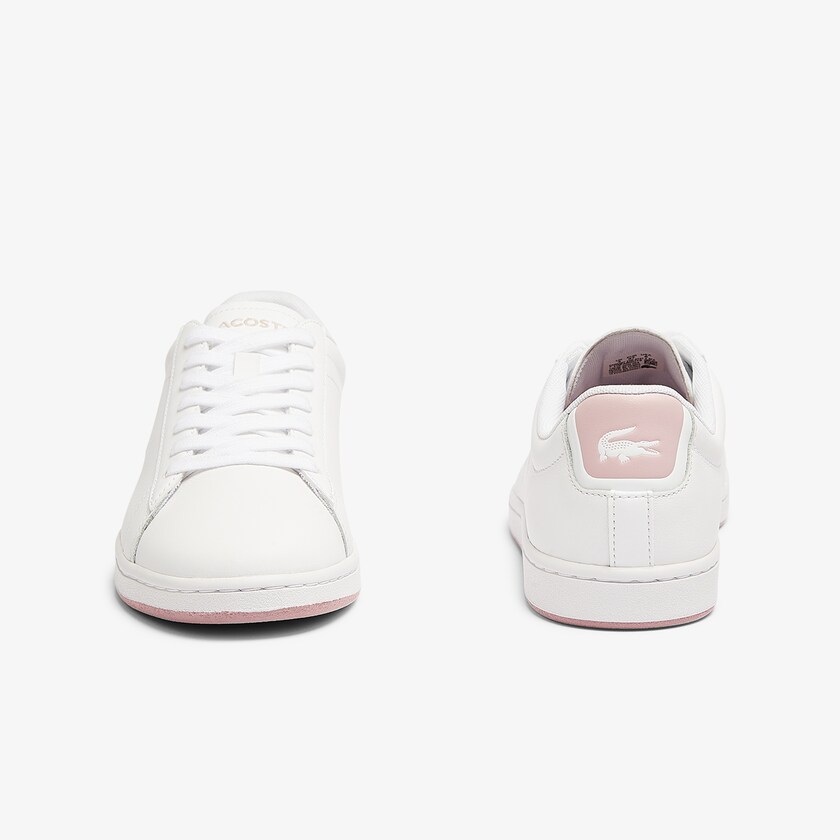 Women's Lacoste White / Pink Sneakers Carnaby Evo Leather SA1-01250M6
