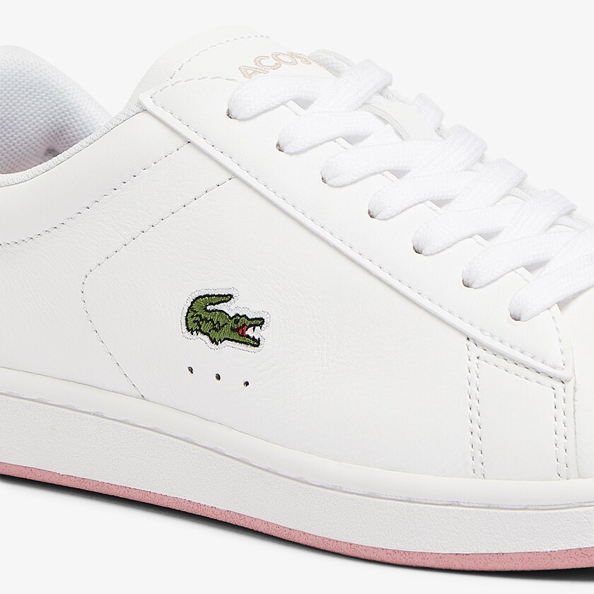 Women's Lacoste White / Pink Sneakers Carnaby Evo Leather SA1-01250M6