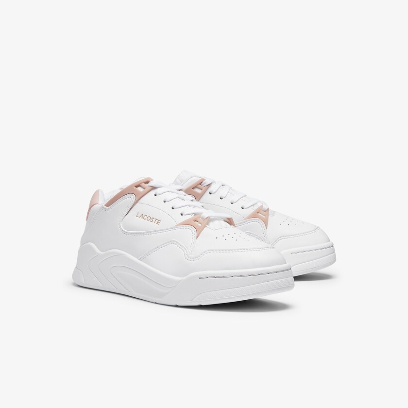 Women's Lacoste White / Pink Sneakers Court Slam Leather VM9-37953Z0